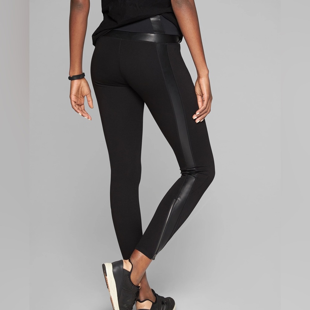 Athleta Luxe Ponte Black Pull-On Cropped Casual Leggings size XS petite